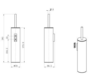 Туалетный ёршик в комплекте Wonzon & Woghand WW-V4601-BR брашированный никель
